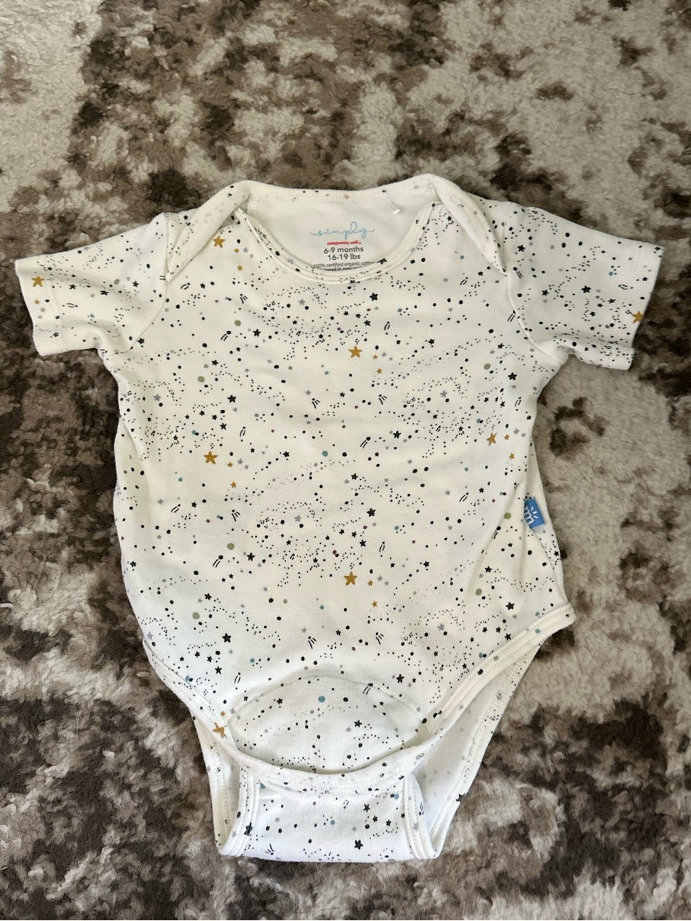 Magnetic Me White Short-Sleeve Star-Print Baby One-Piece